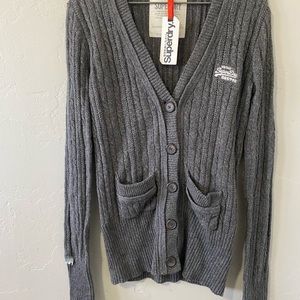 Superdry Vintage Button Up Cardigan Sweater Size L